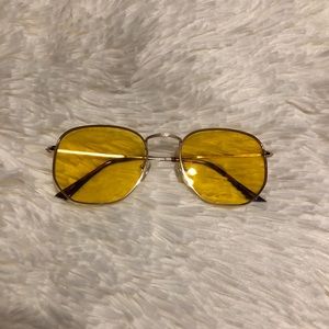 yellow tinted retro sunglasses